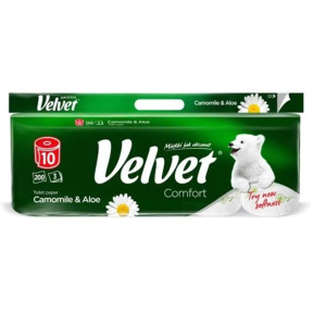 Velvet туалетний папір 3-шаровий з ромашкою й алое, 10 шт